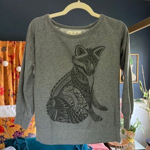 Gray 3/4 sleeve sweatshirt by The Rise and Fall. Gently used No stains or tears